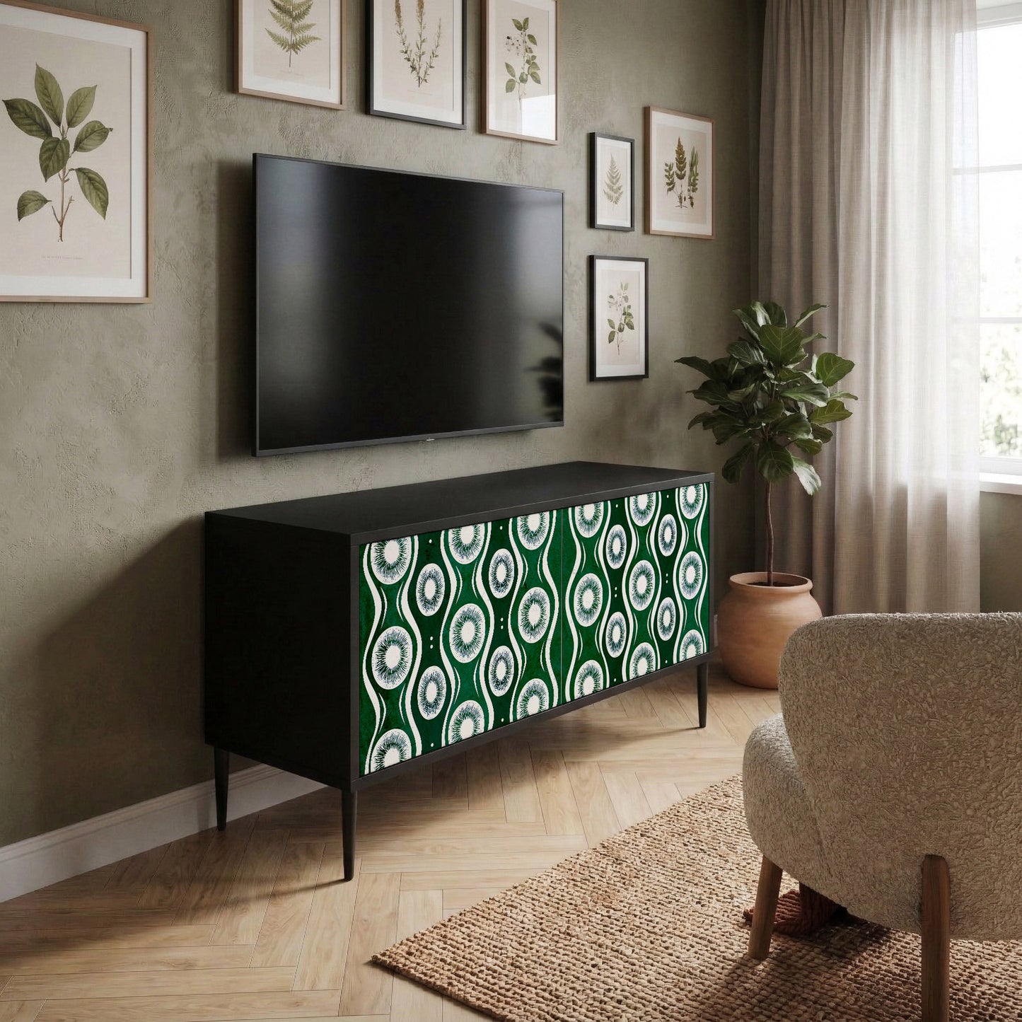 GREEN EYES Compact 2-Door TV Cabinet