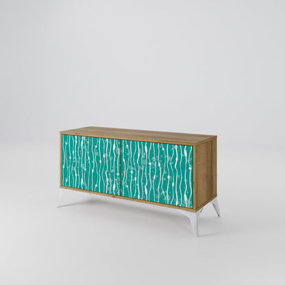 TURQUOISE RAIN Mobile TV Compatto a 2 Ante