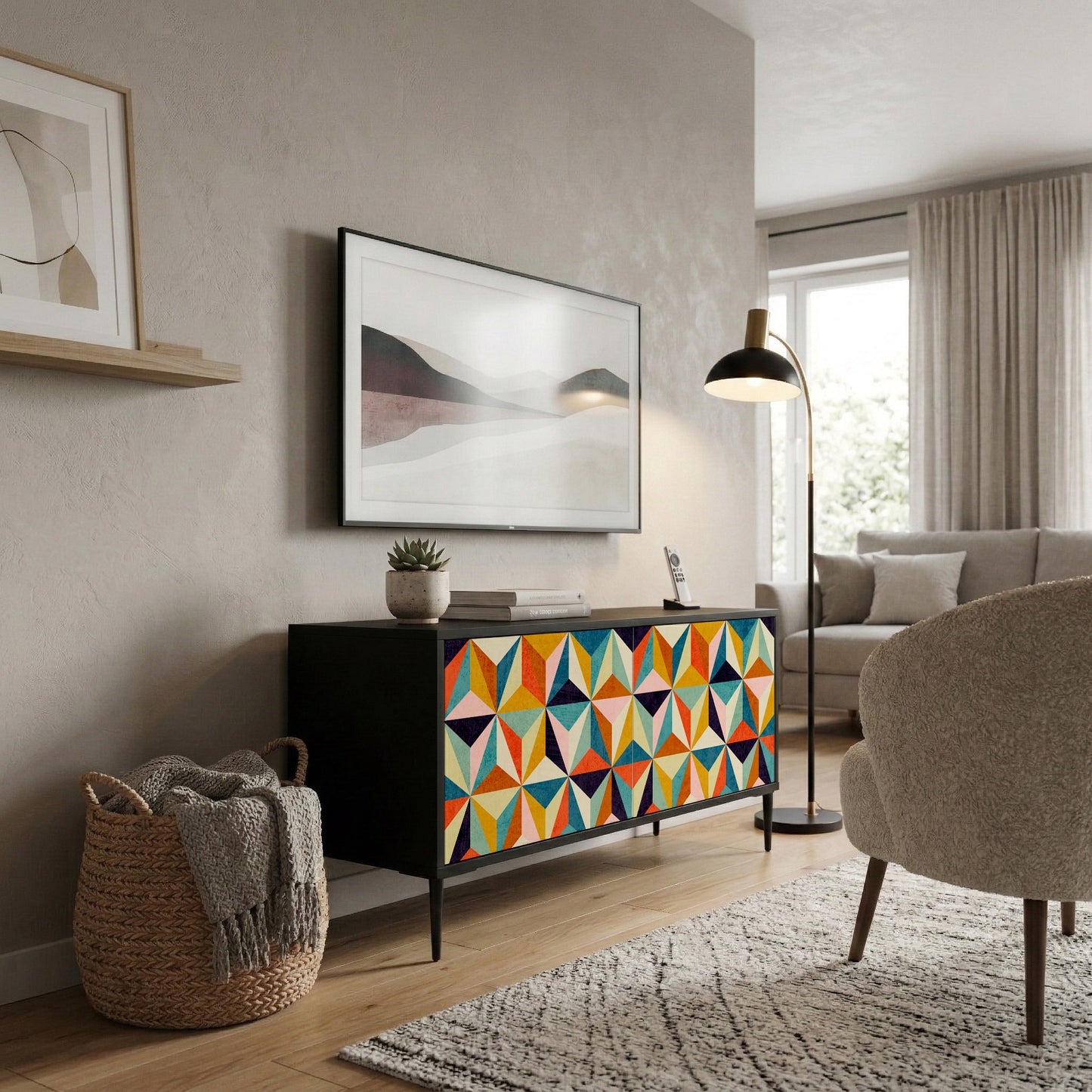TESSELATE TREASURES Compact 2-Door TV Cabinet
