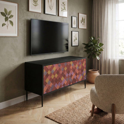 PAINTED SQUARES Mobile TV Compatto a 2 Ante