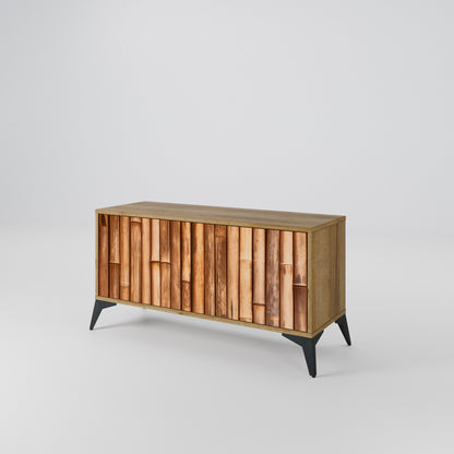 NATURAL WOOD Mobile TV Compatto a 2 Ante