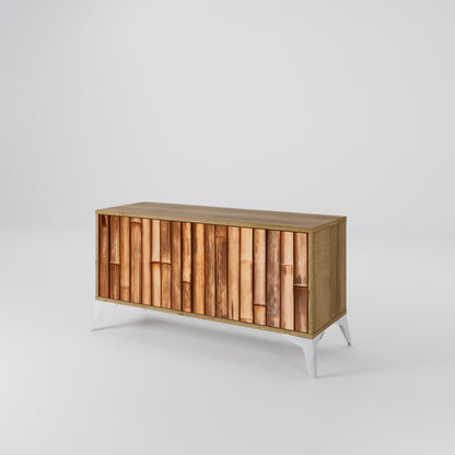 NATURAL WOOD Mobile TV Compatto a 2 Ante