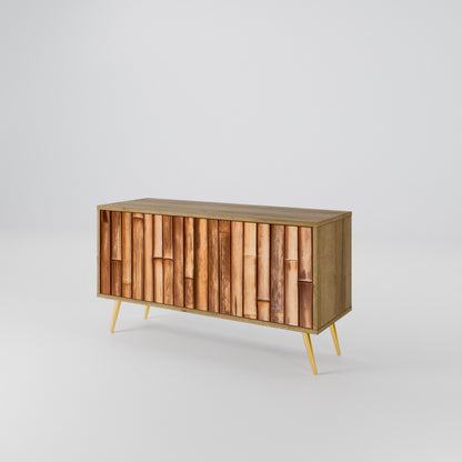 NATURAL WOOD Mobile TV Compatto a 2 Ante