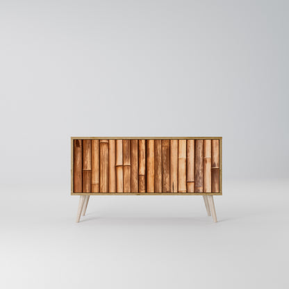 NATURAL WOOD Mobile TV Compatto a 2 Ante