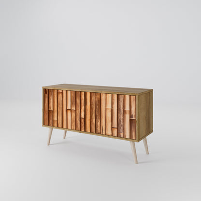 NATURAL WOOD Mobile TV Compatto a 2 Ante