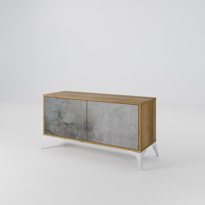 CONCRETE WALL Mobile TV Compatto a 2 Ante