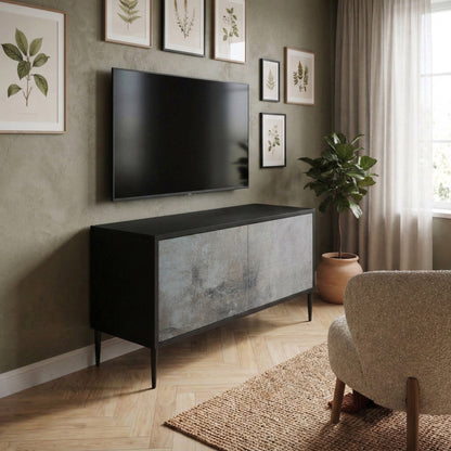 CONCRETE WALL Mobile TV Compatto a 2 Ante