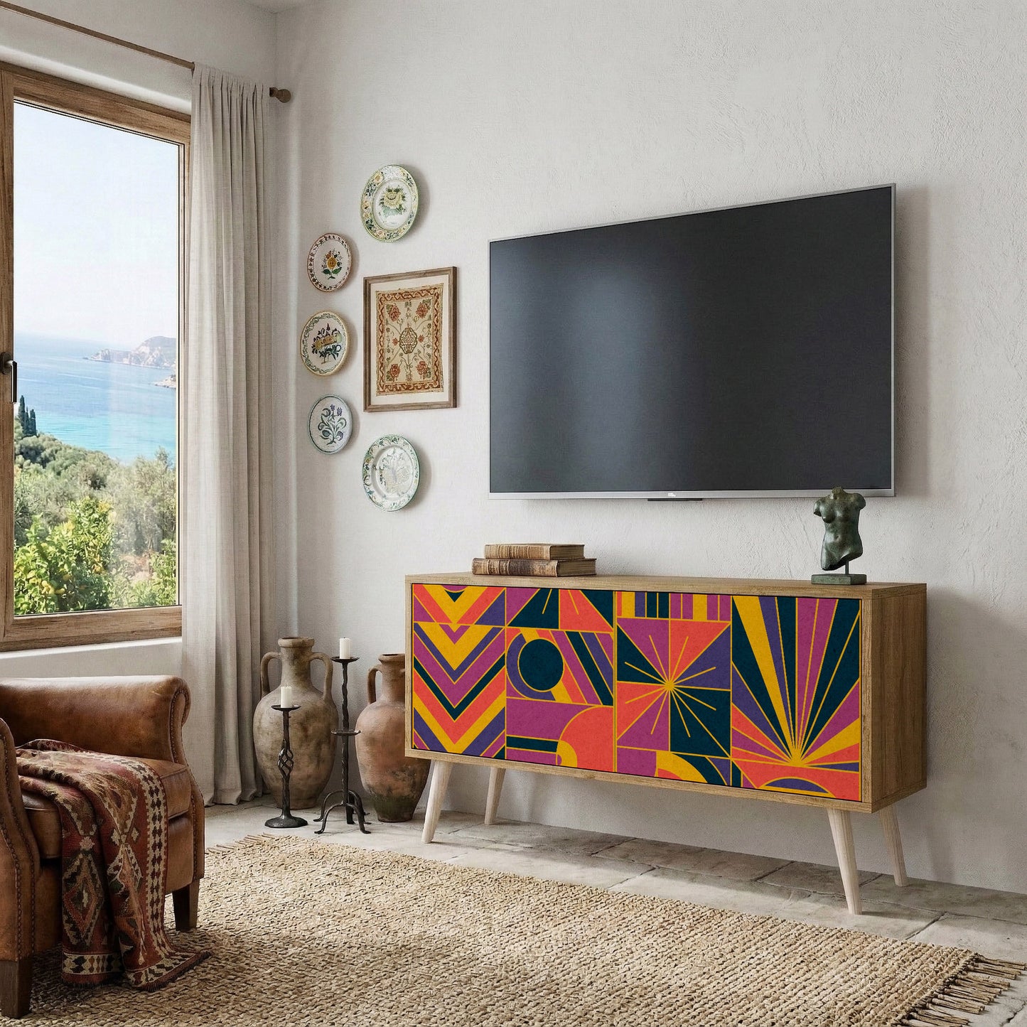 ELECTRIC PATTERNS Mobile TV Compatto a 2 Ante