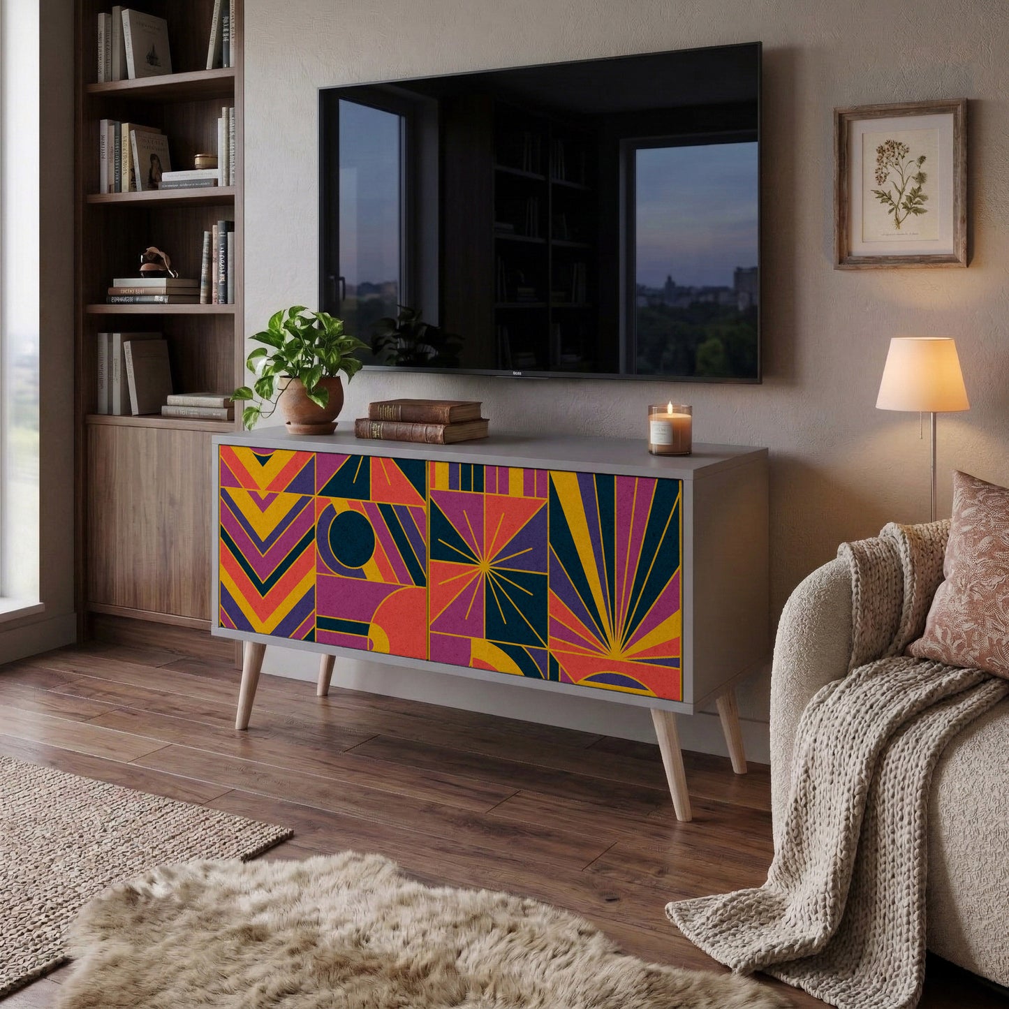 ELECTRIC PATTERNS Mobile TV Compatto a 2 Ante