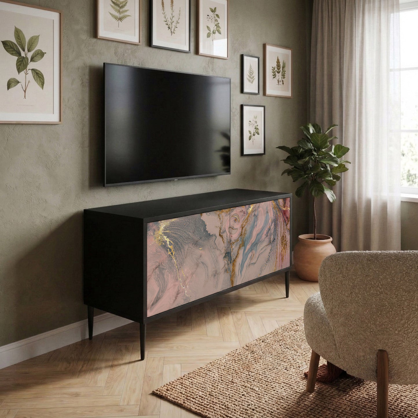 GILDED SWIRLS Mobile TV Compatto a 2 Ante