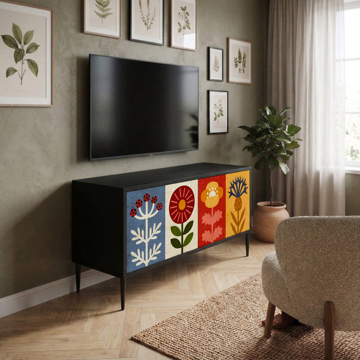 SCANDIC FLOWERET Mobile TV Compatto a 2 Ante