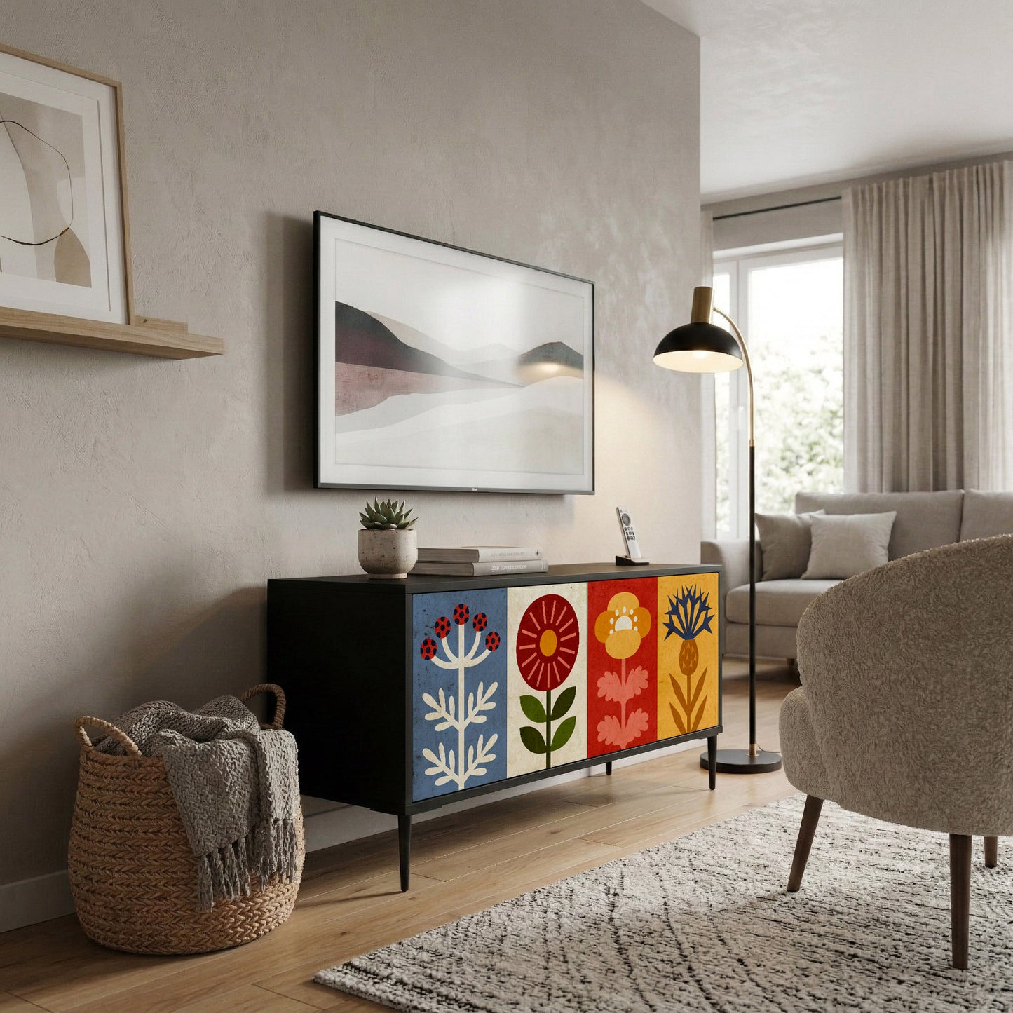 SCANDIC FLOWERET Mobile TV Compatto a 2 Ante