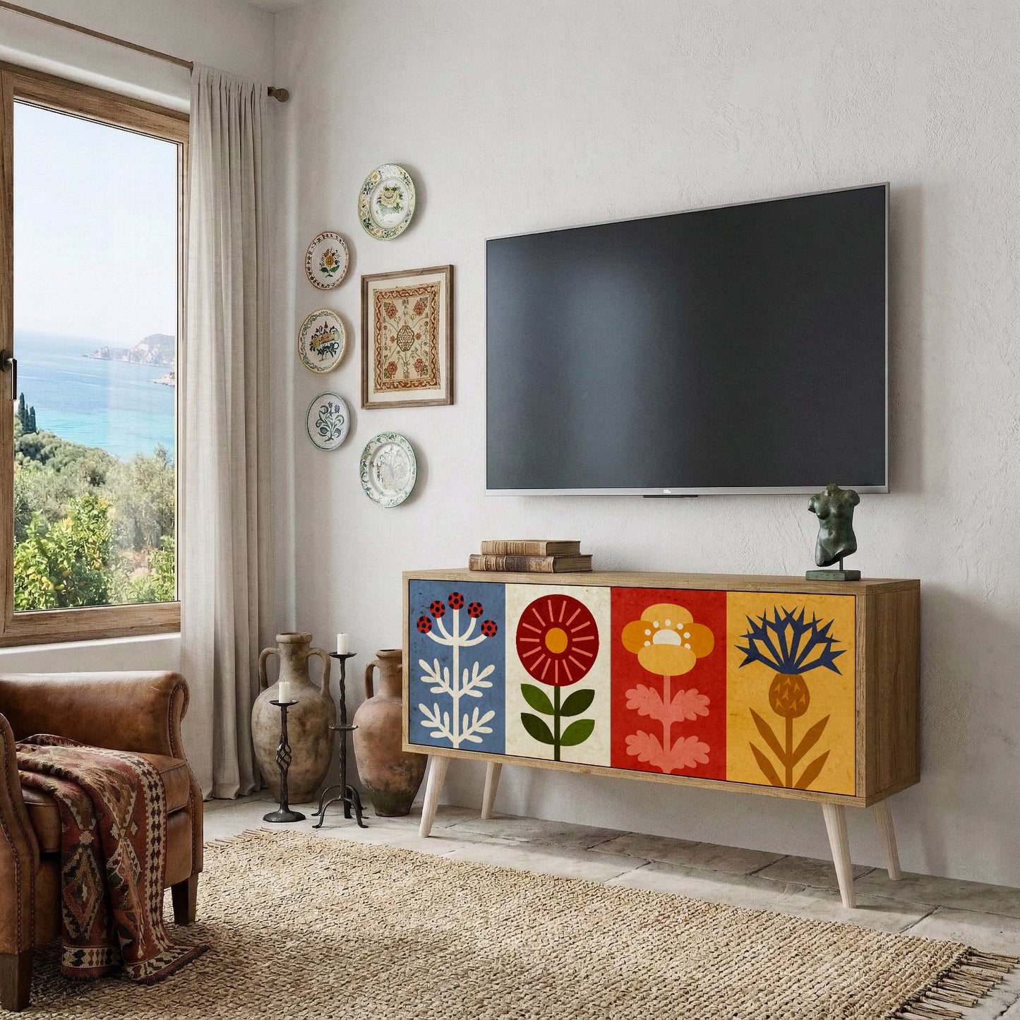 SCANDIC FLOWERET Mobile TV Compatto a 2 Ante