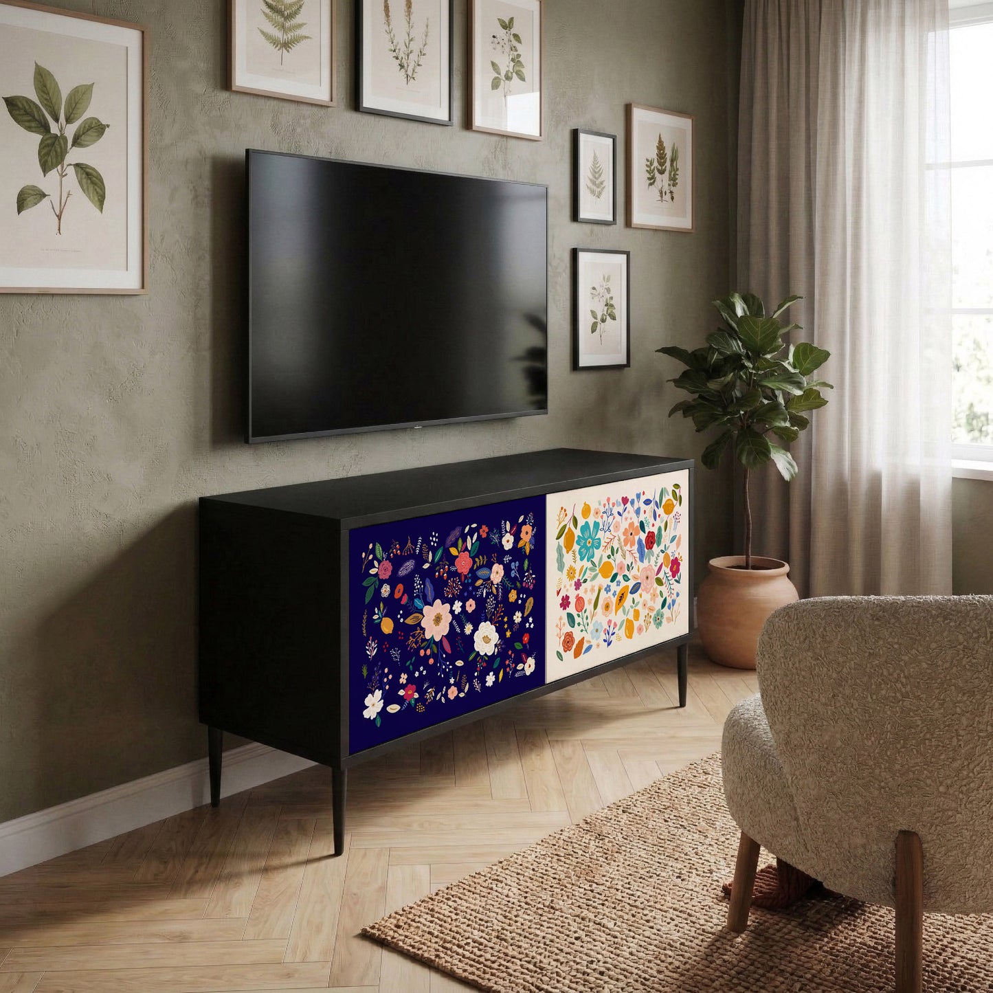 FLORAL COMBINATION Mobile TV Compatto a 2 Ante
