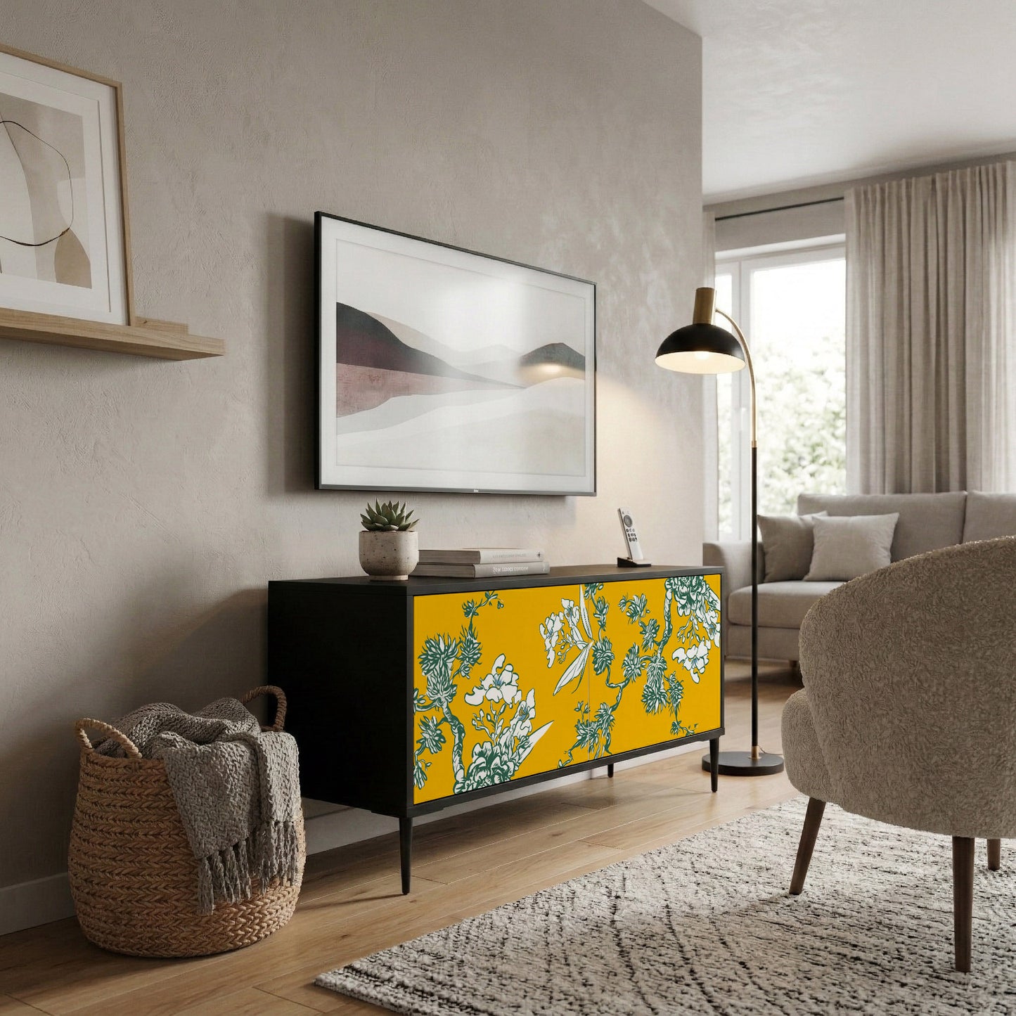 YELLOW CHINOISERIE Mobile TV Compatto a 2 Ante