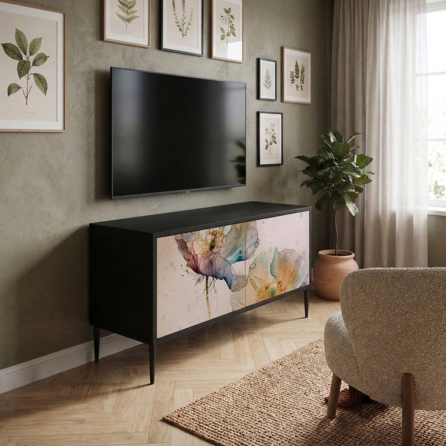 SOFTEN POPPY Mobile TV Compatto a 2 Ante