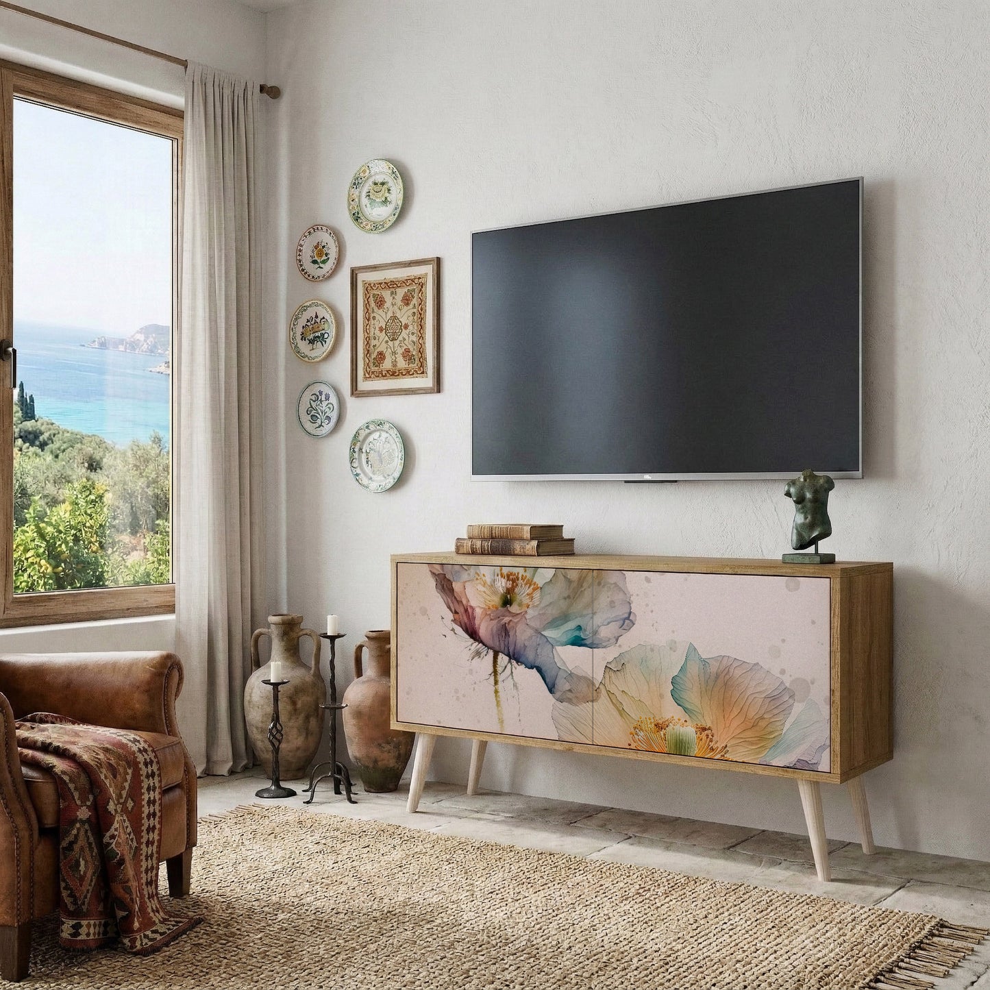 SOFTEN POPPY Mobile TV Compatto a 2 Ante