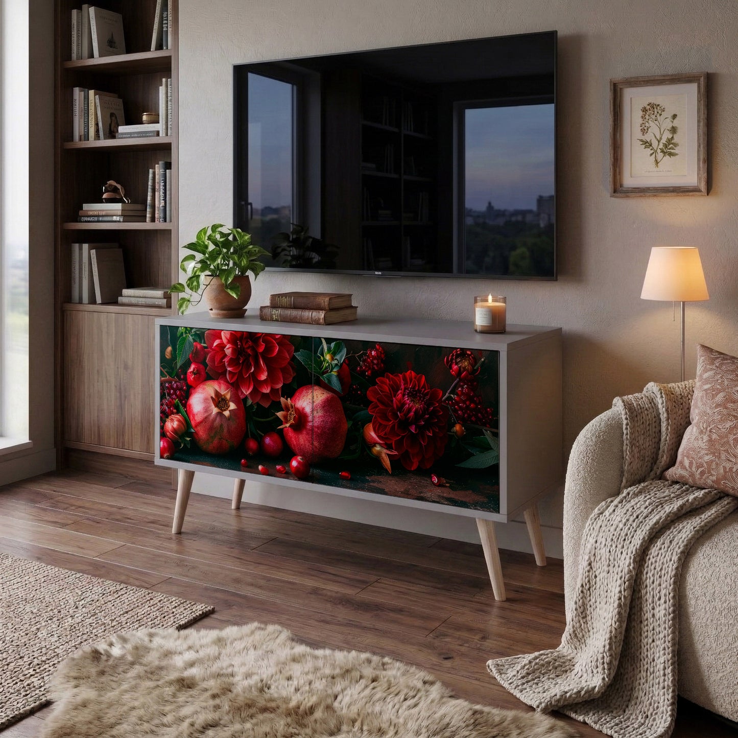 DAHLIAS AND POMEGRANATES Mobile TV Compatto a 2 Ante