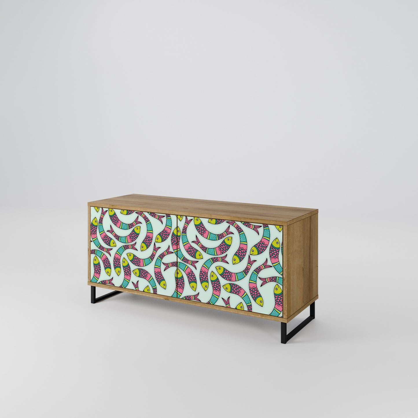 INDIAN FISH Compact 2-Door TV Cabinet