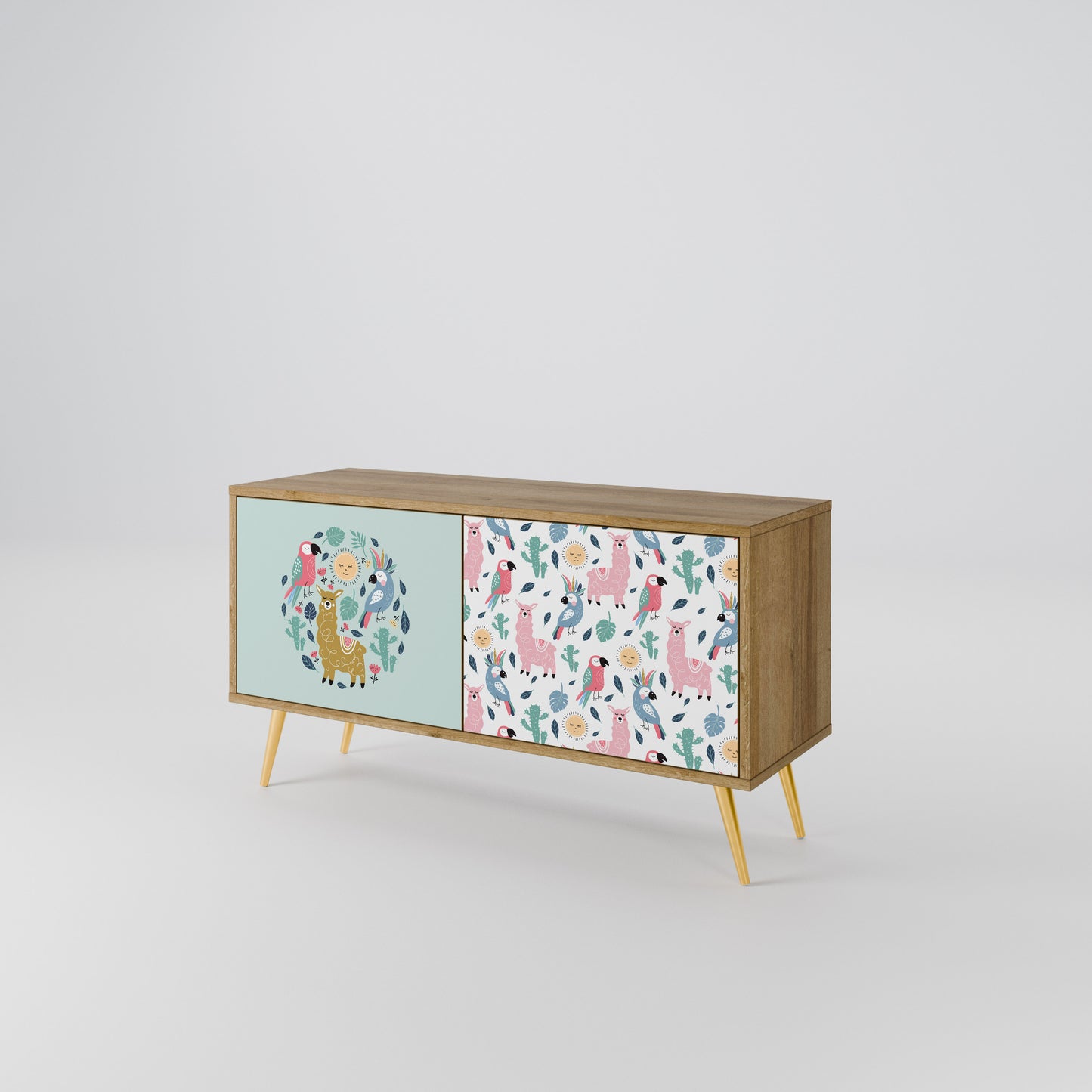 COLORFUL ALPACAS Compact 2-Door TV Cabinet