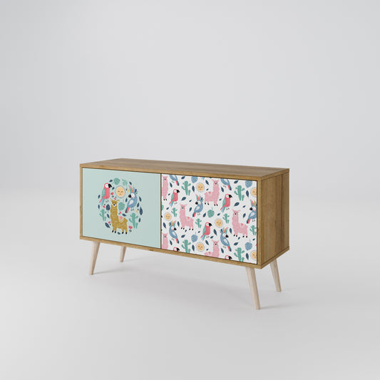 COLORFUL ALPACAS Compact 2-Door TV Cabinet