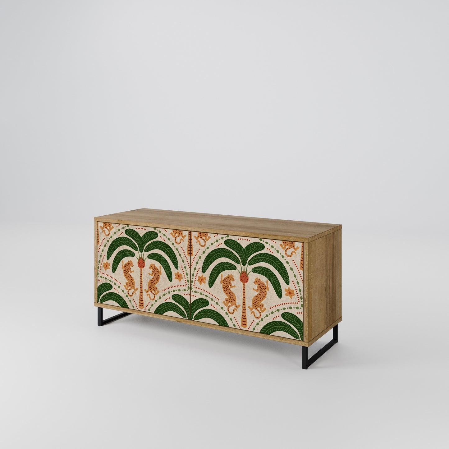 DANCING PREDATORS Compact 2-Door TV Cabinet