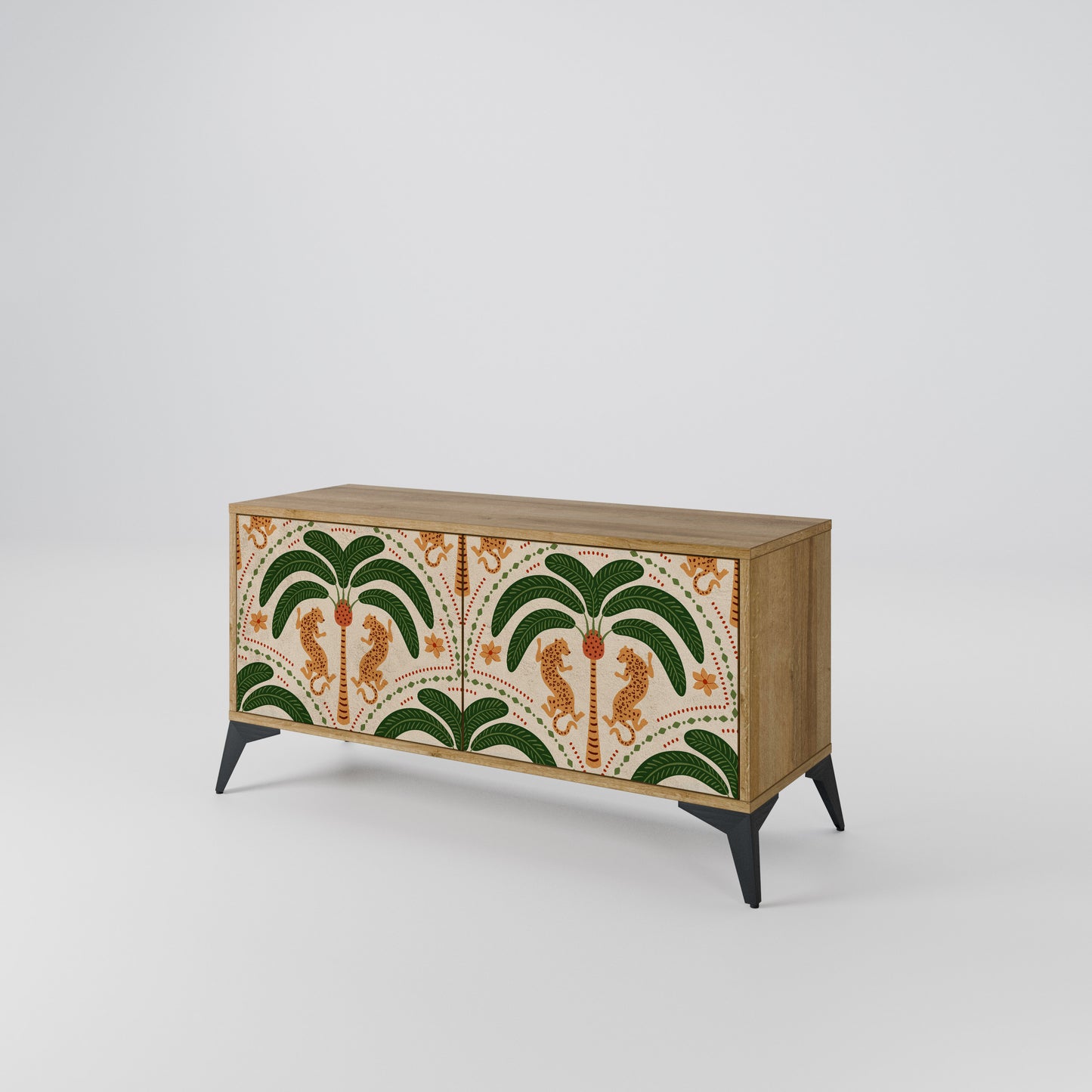 DANCING PREDATORS Compact 2-Door TV Cabinet