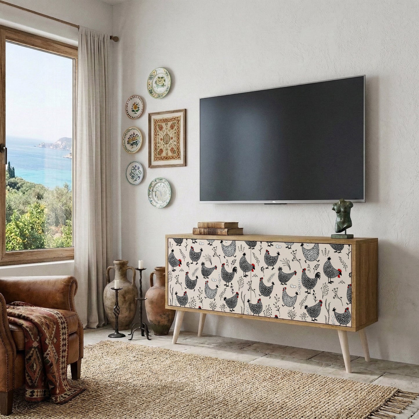 HAPPY HENS Mobile TV Compatto a 2 Ante