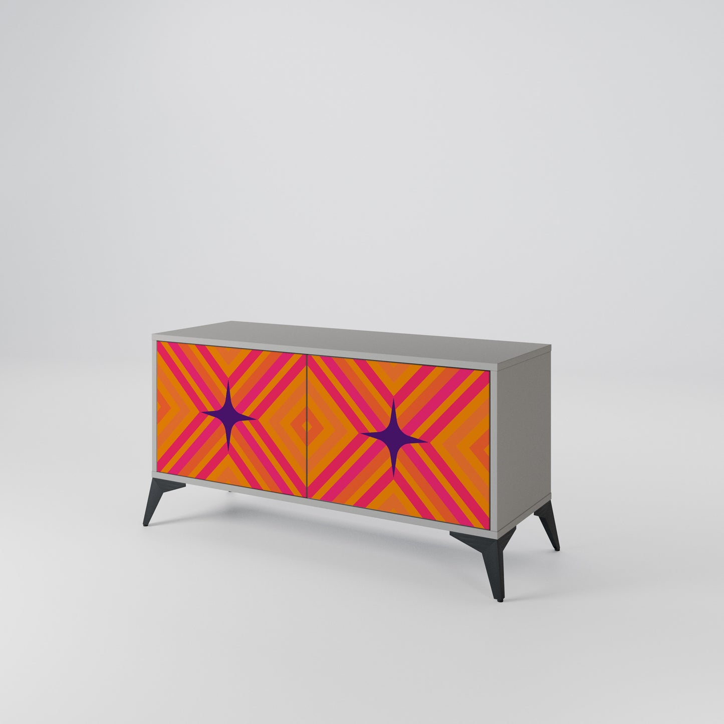 GEOMETRIC BRILLIANCE Compact 2-Door TV Cabinet