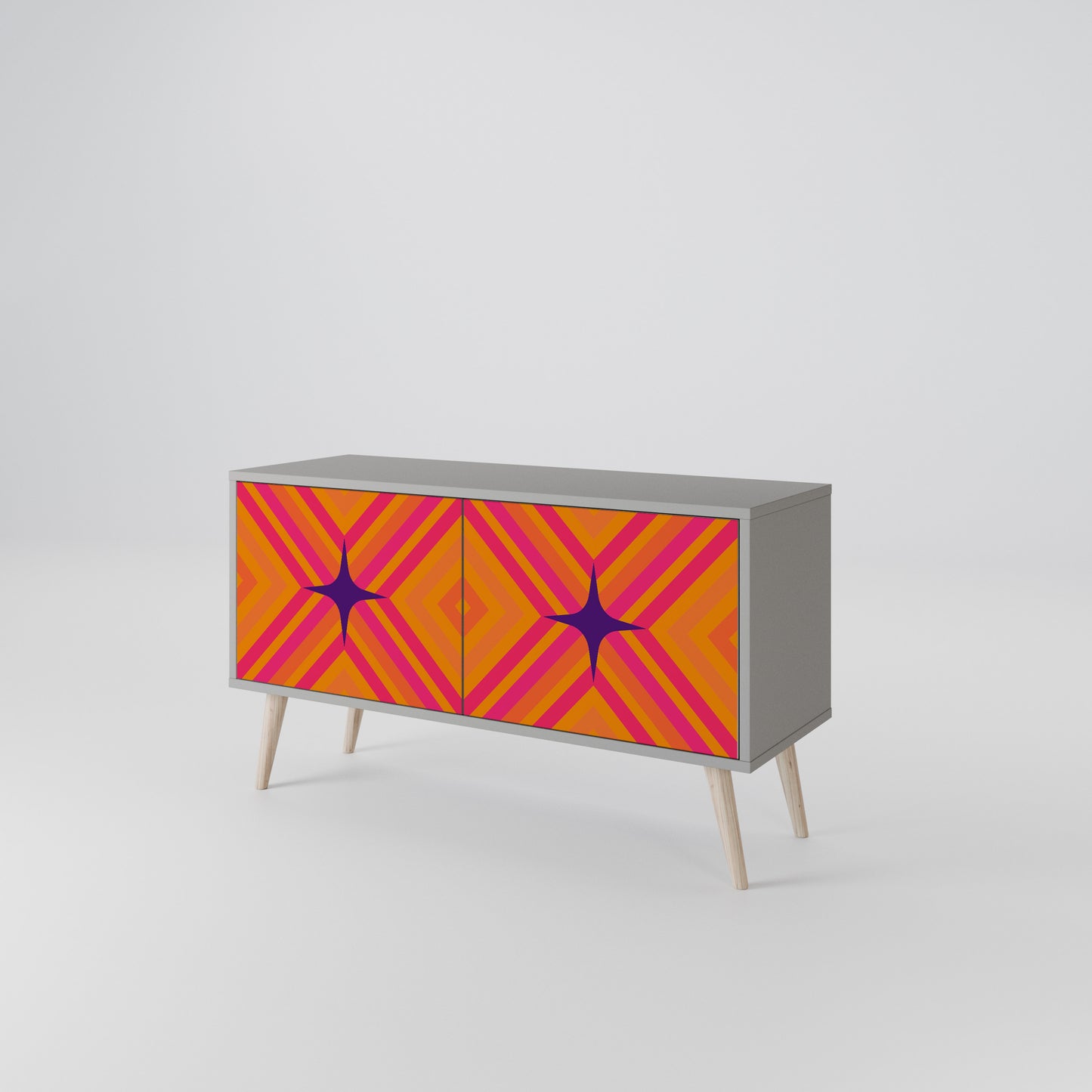 GEOMETRIC BRILLIANCE Compact 2-Door TV Cabinet