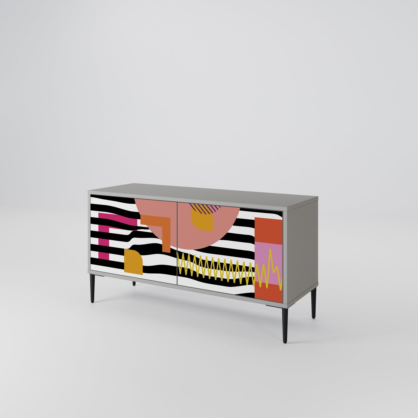 CHROMATIC ABSTRACT Compact 2-Door TV Cabinet