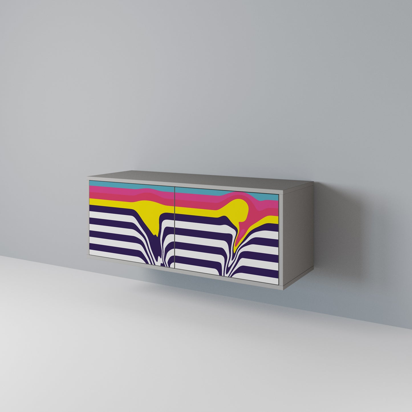 COLORFUL DIVERSION Compact 2-Door TV Cabinet