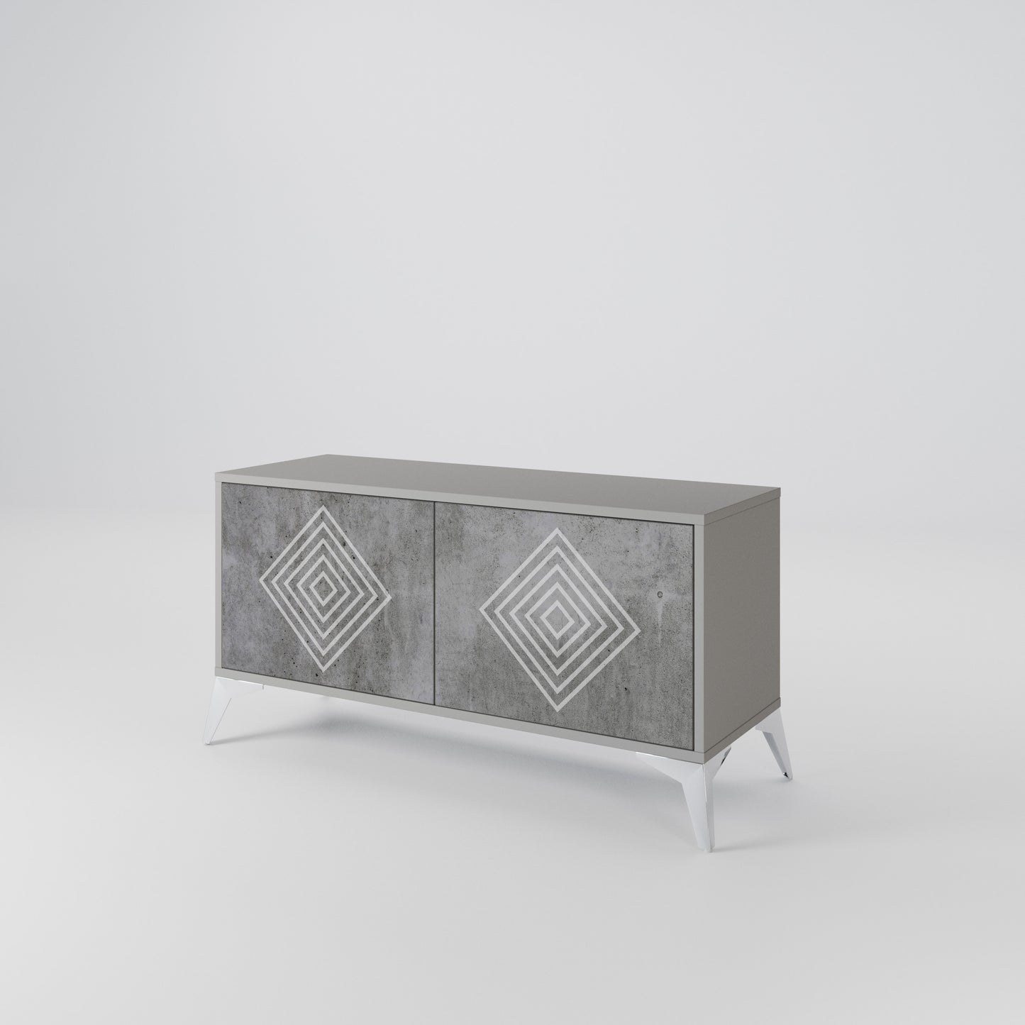 POLYGONAL ARTISTRY Compact 2-Door TV Cabinet