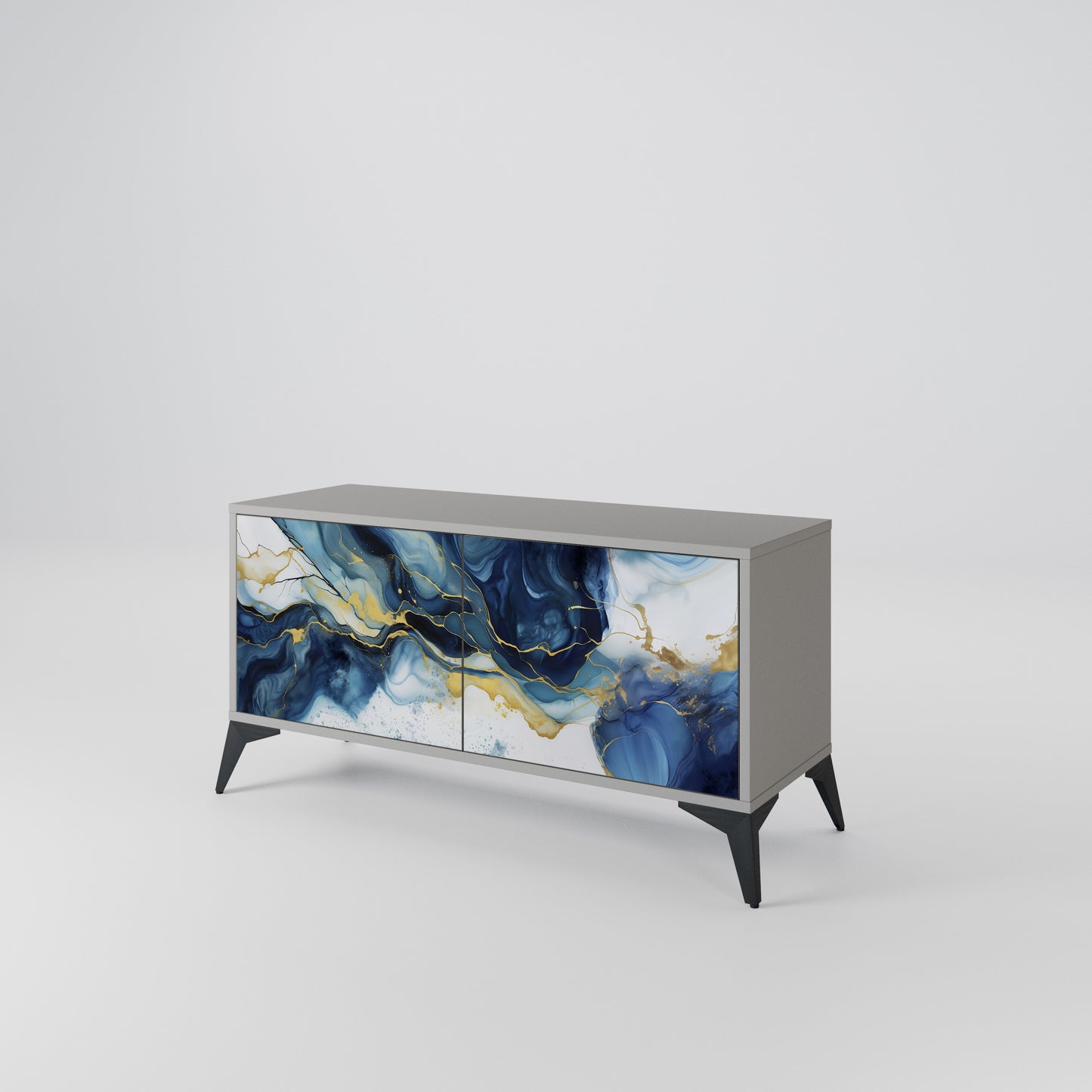 INKY MARBLE Compact 2-Door TV Cabinet
