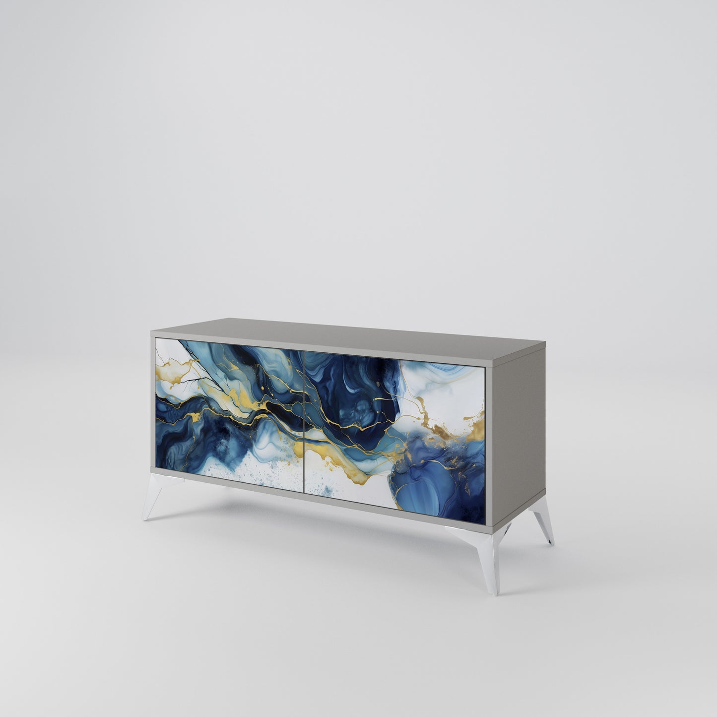 INKY MARBLE Compact 2-Door TV Cabinet