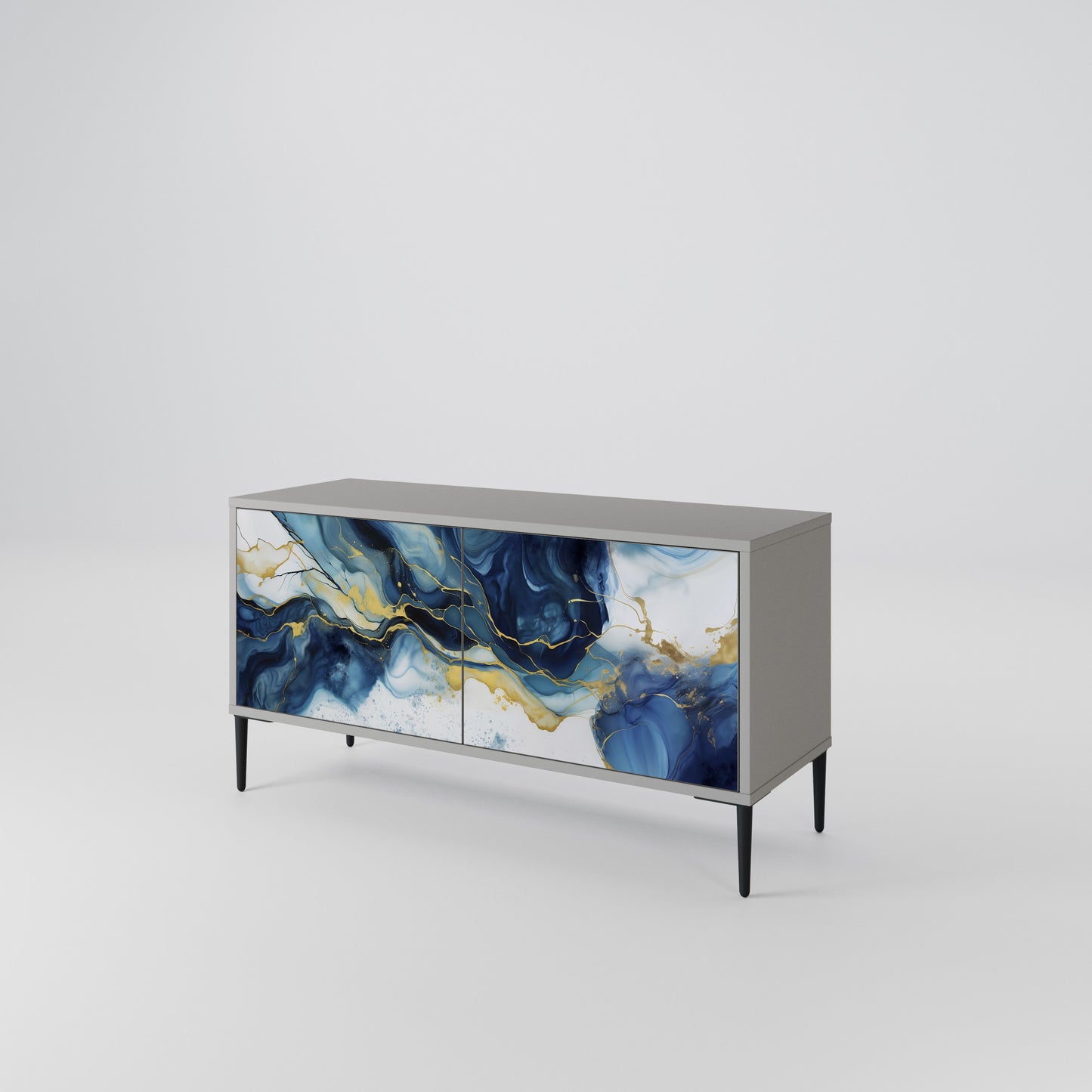 INKY MARBLE Compact 2-Door TV Cabinet