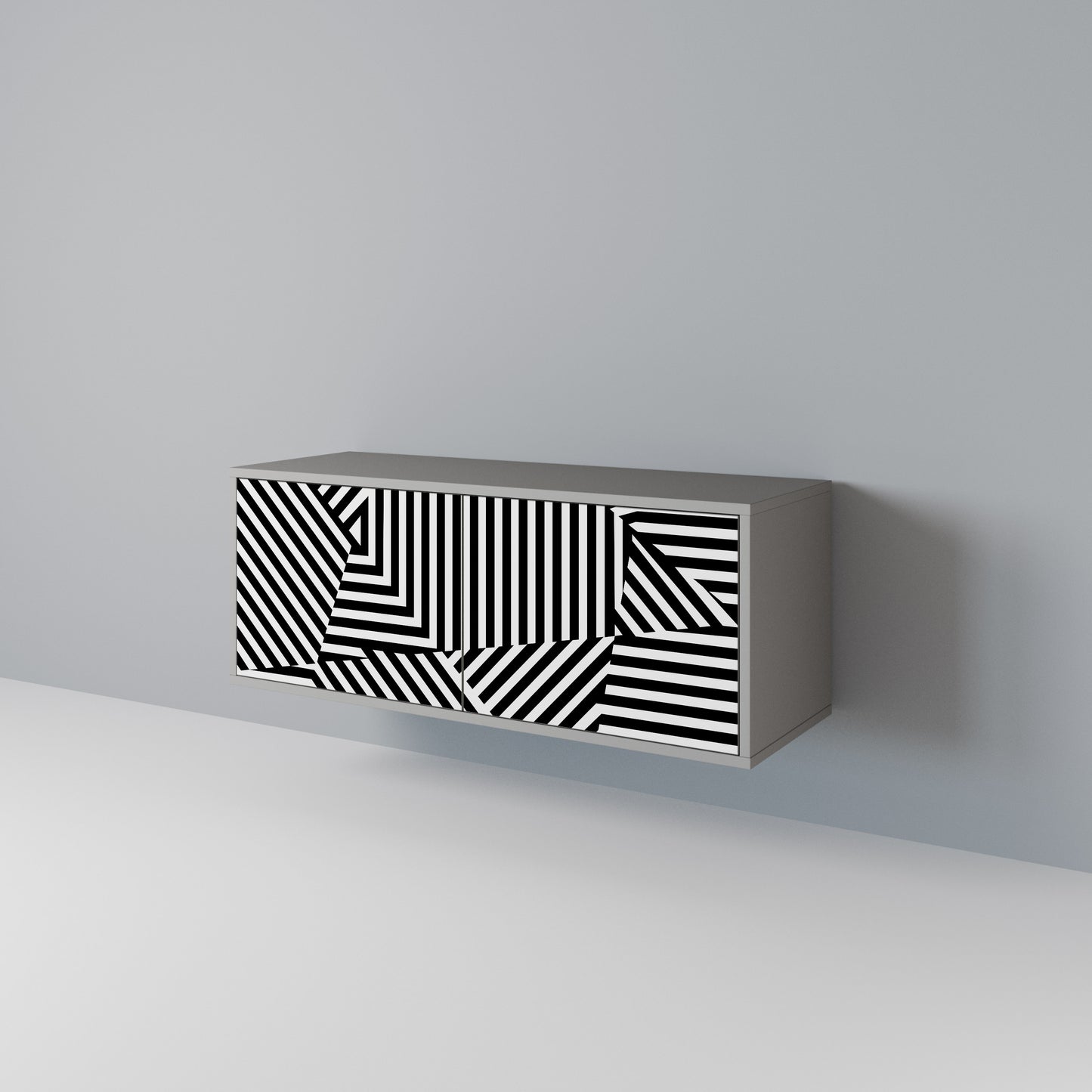 ILLUSIONARY LATTICE Compact 2-Door TV Cabinet