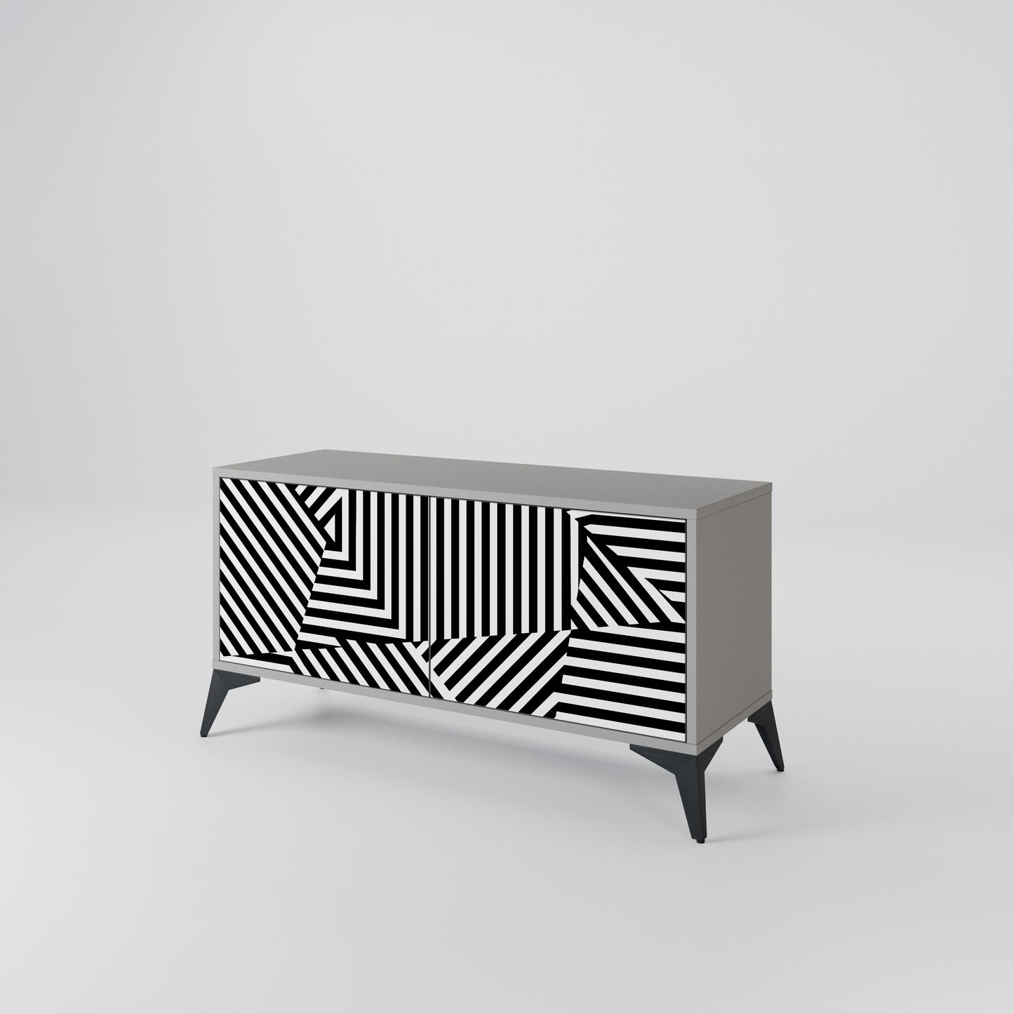 ILLUSIONARY LATTICE Compact 2-Door TV Cabinet