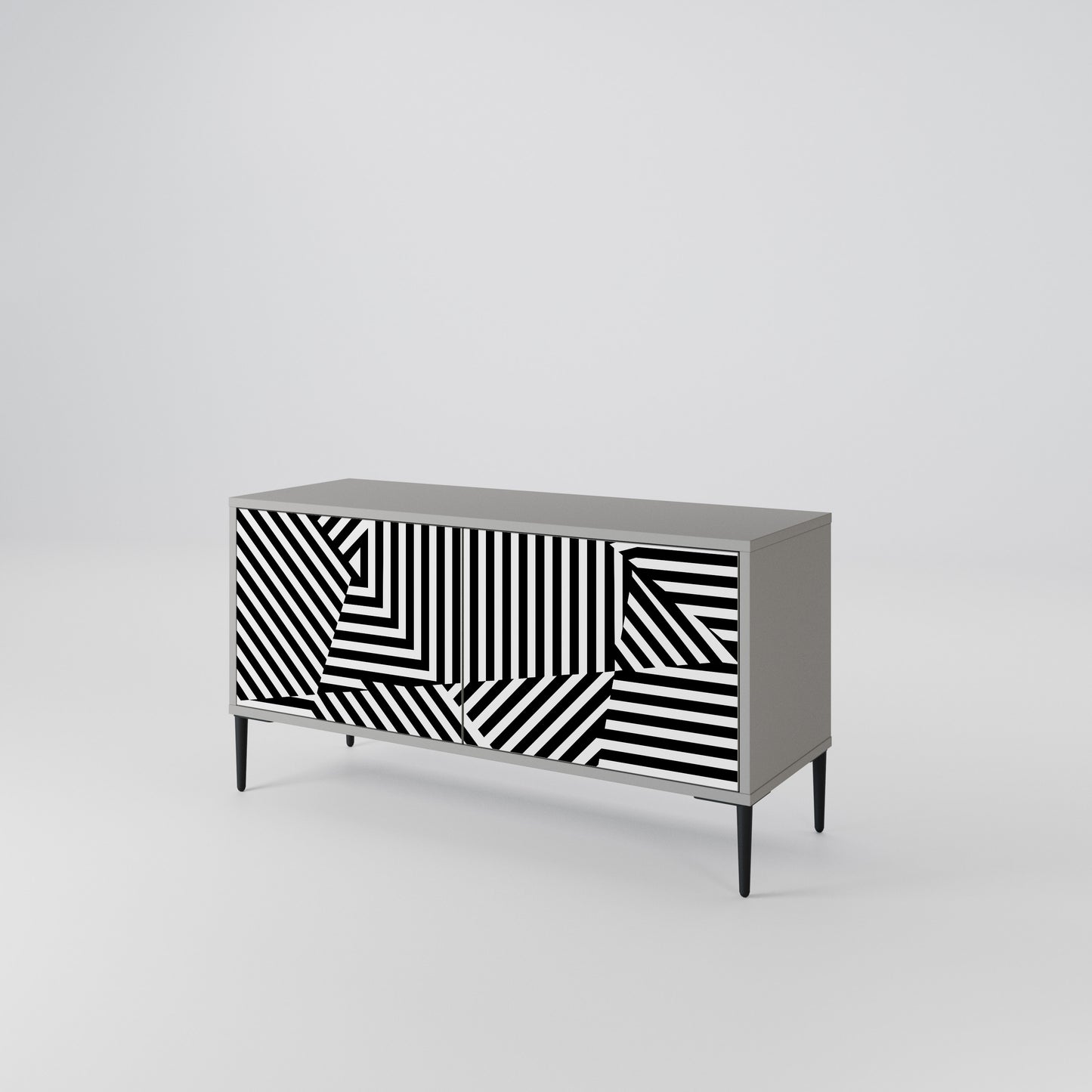 ILLUSIONARY LATTICE Compact 2-Door TV Cabinet