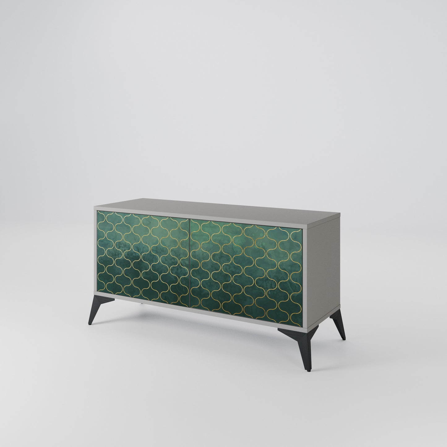 TESSELATED GREENERY Compact 2-Door TV Cabinet