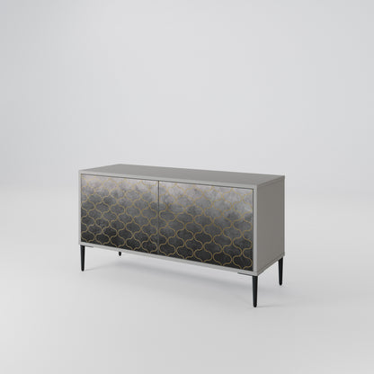 TESSELATED GRAYISH Compact 2-Door TV Cabinet