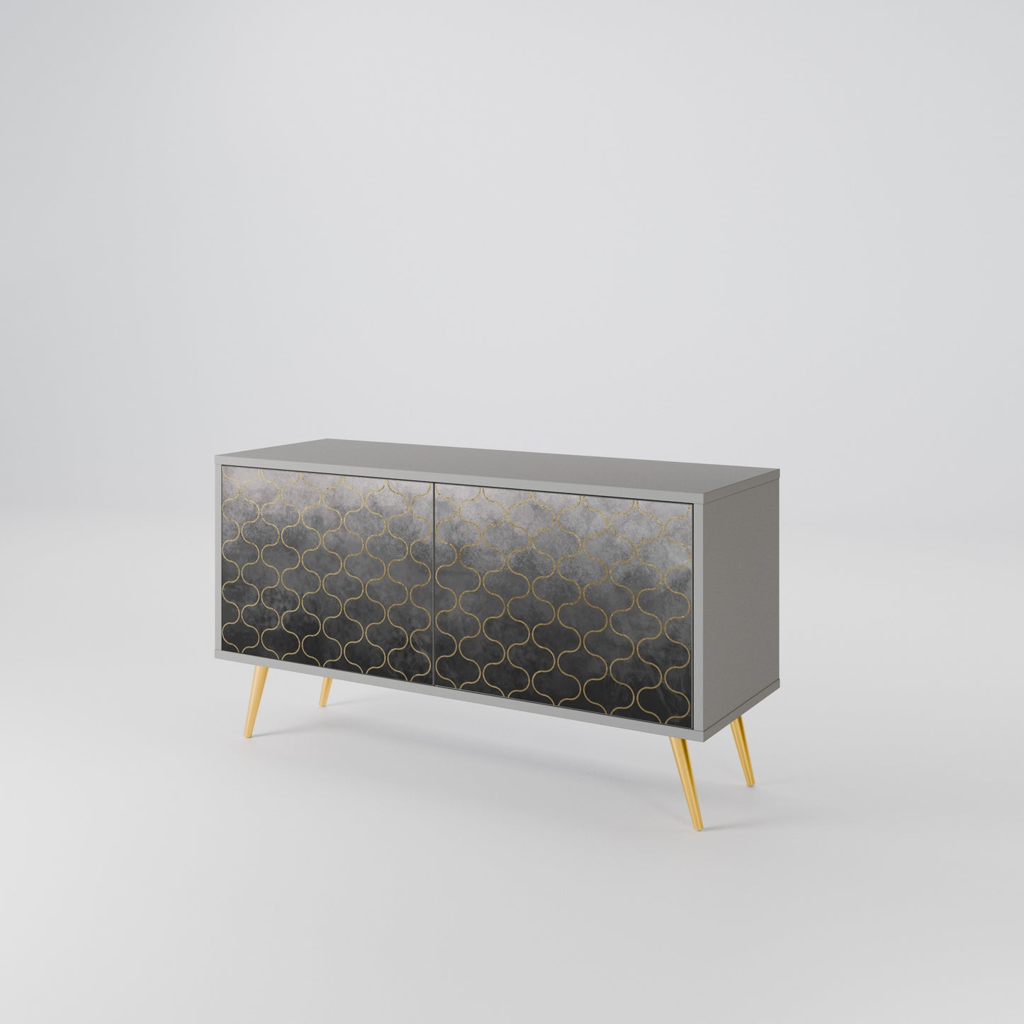 TESSELATED GRAYISH Compact 2-Door TV Cabinet