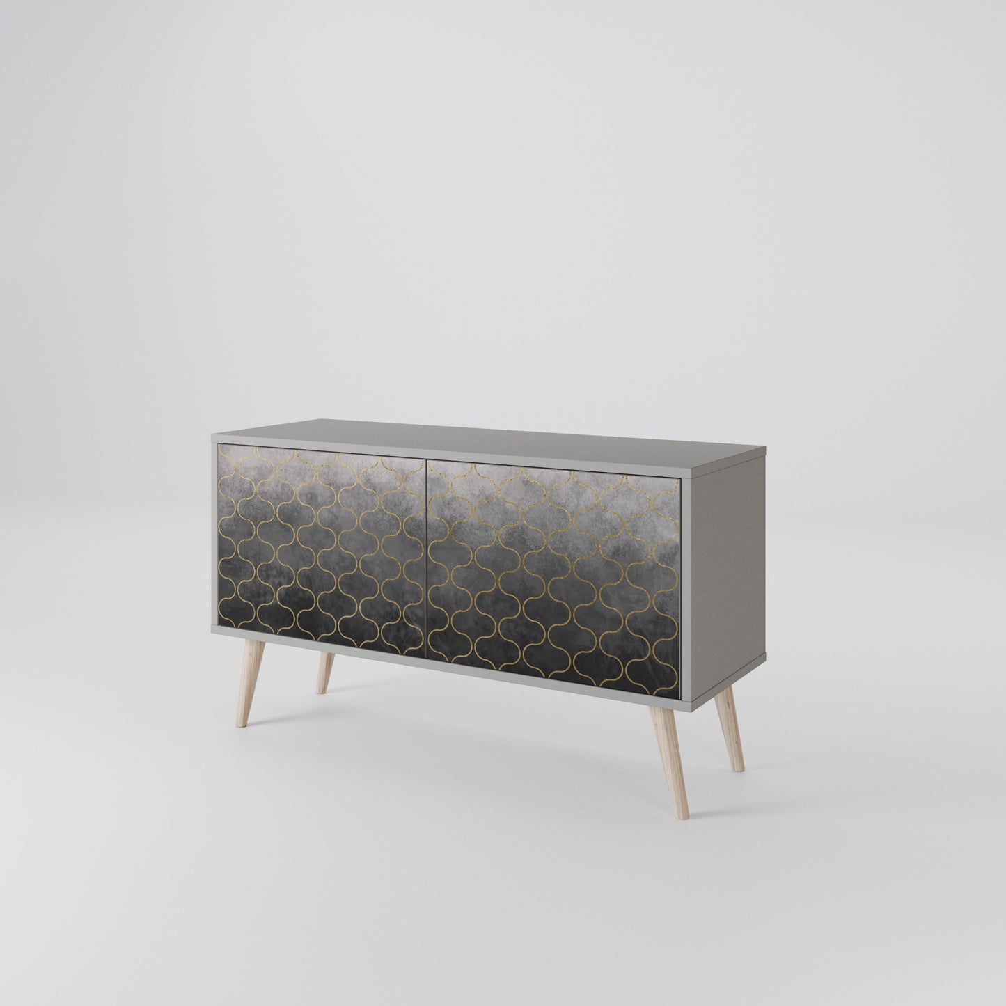 TESSELATED GRAYISH Compact 2-Door TV Cabinet