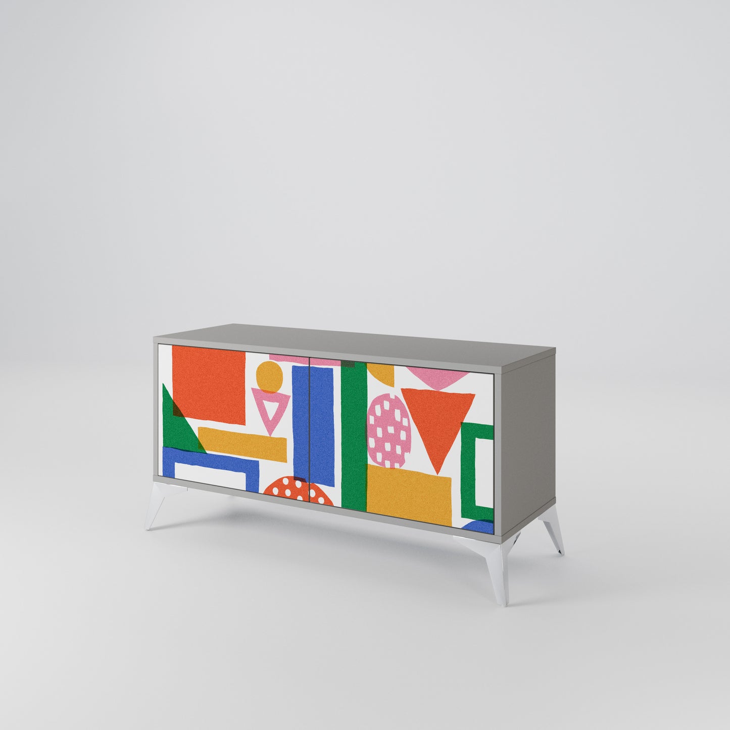 GEOMETRIC GLIMMER Compact 2-Door TV Cabinet