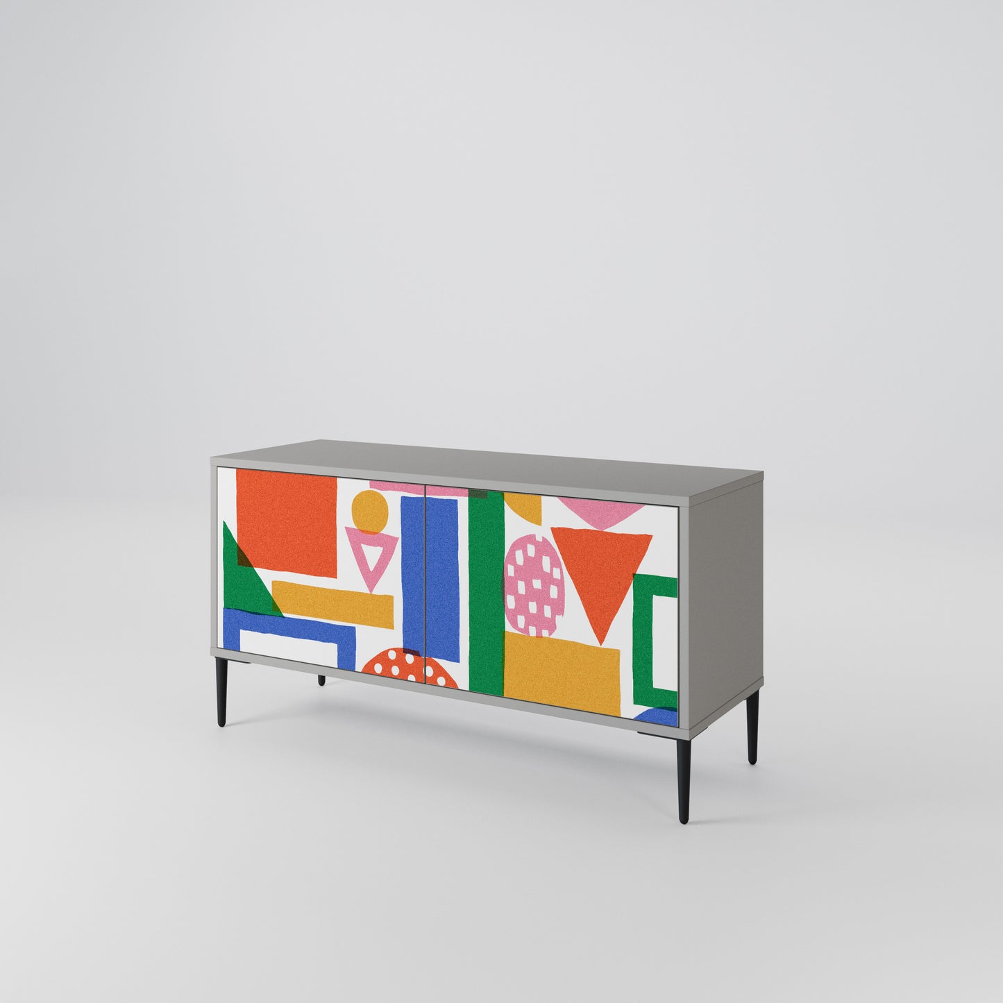 GEOMETRIC GLIMMER Compact 2-Door TV Cabinet
