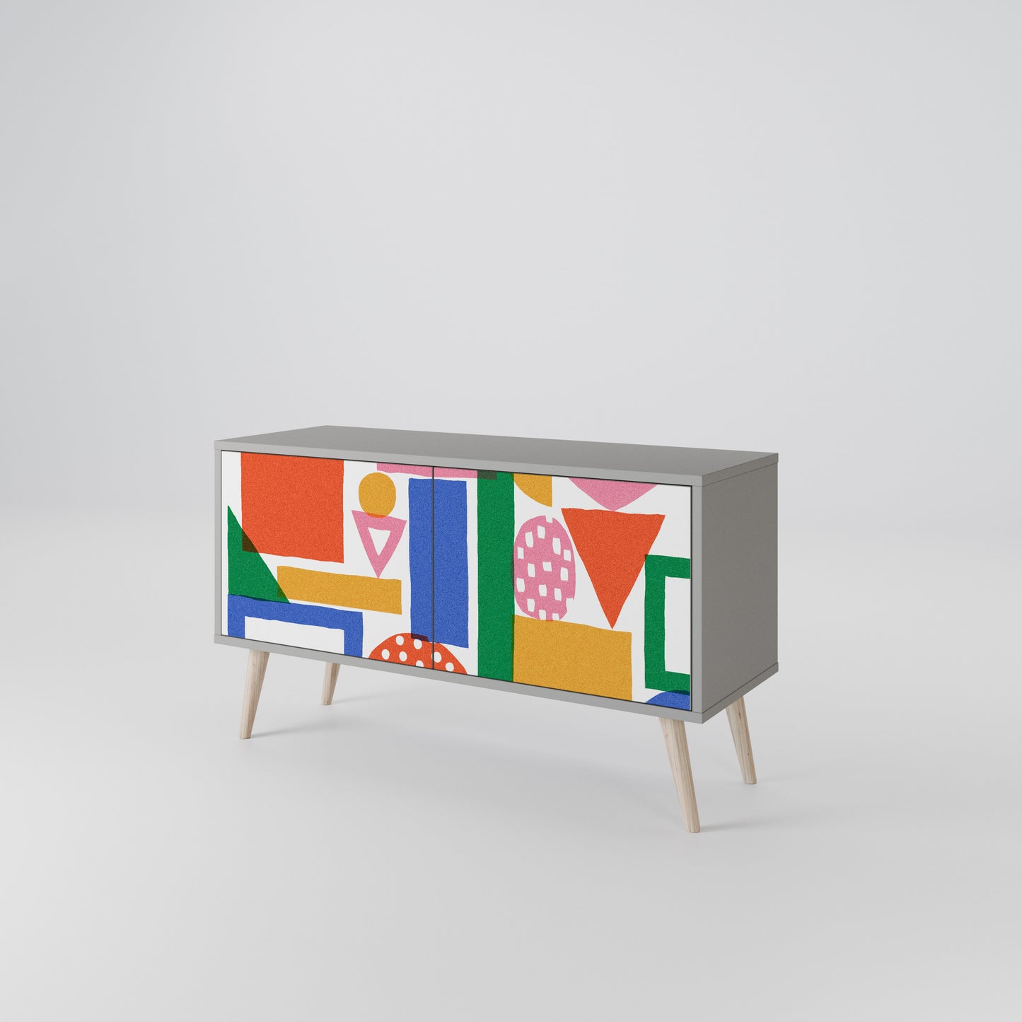 GEOMETRIC GLIMMER Compact 2-Door TV Cabinet