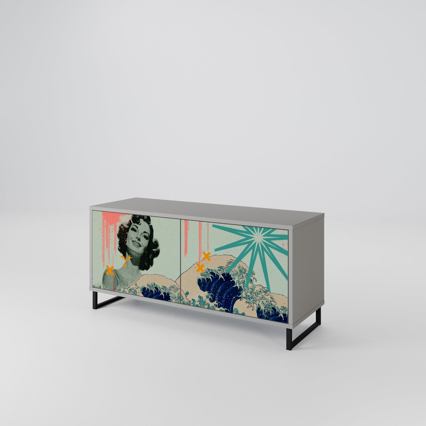 KANAGAWA BEAUTY Compact 2-Door TV Cabinet