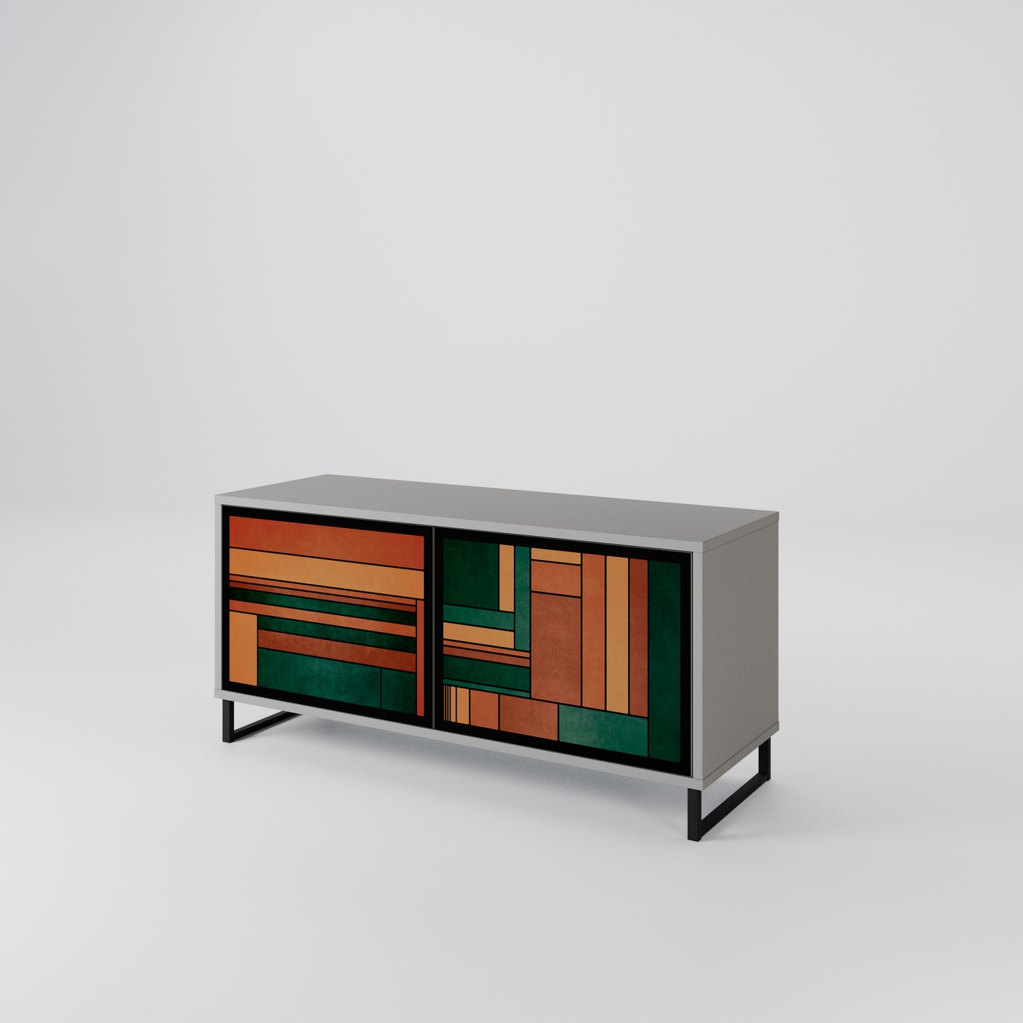 EARTHY FIGURES Compact 2-Door TV Cabinet