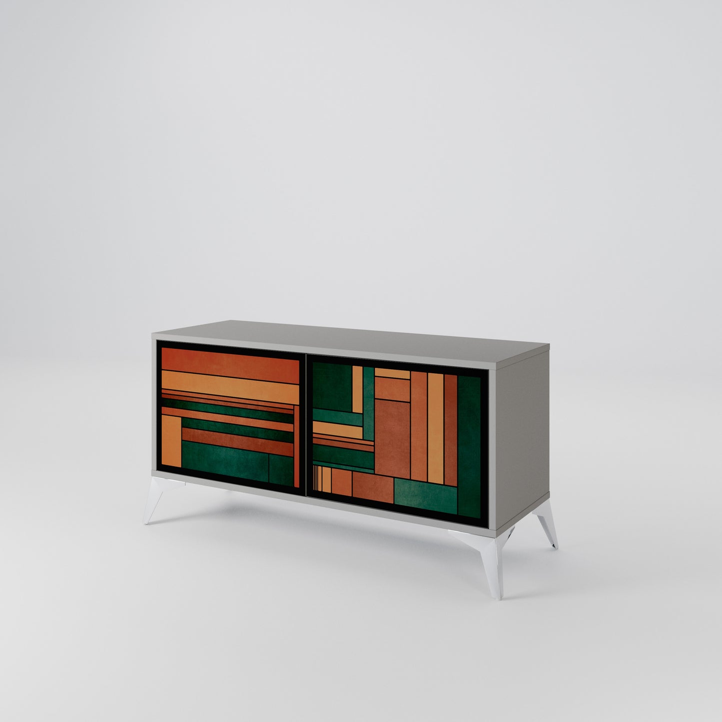 EARTHY FIGURES Compact 2-Door TV Cabinet