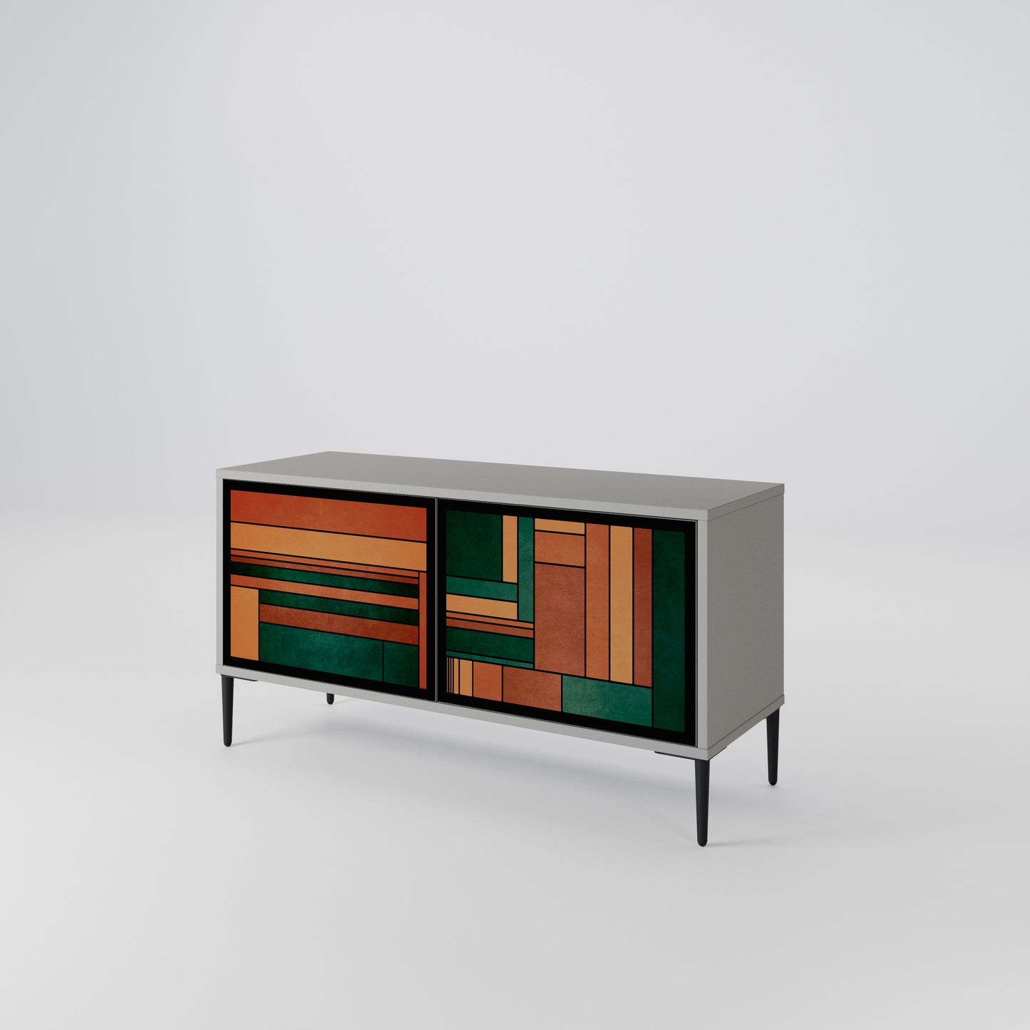 EARTHY FIGURES Compact 2-Door TV Cabinet
